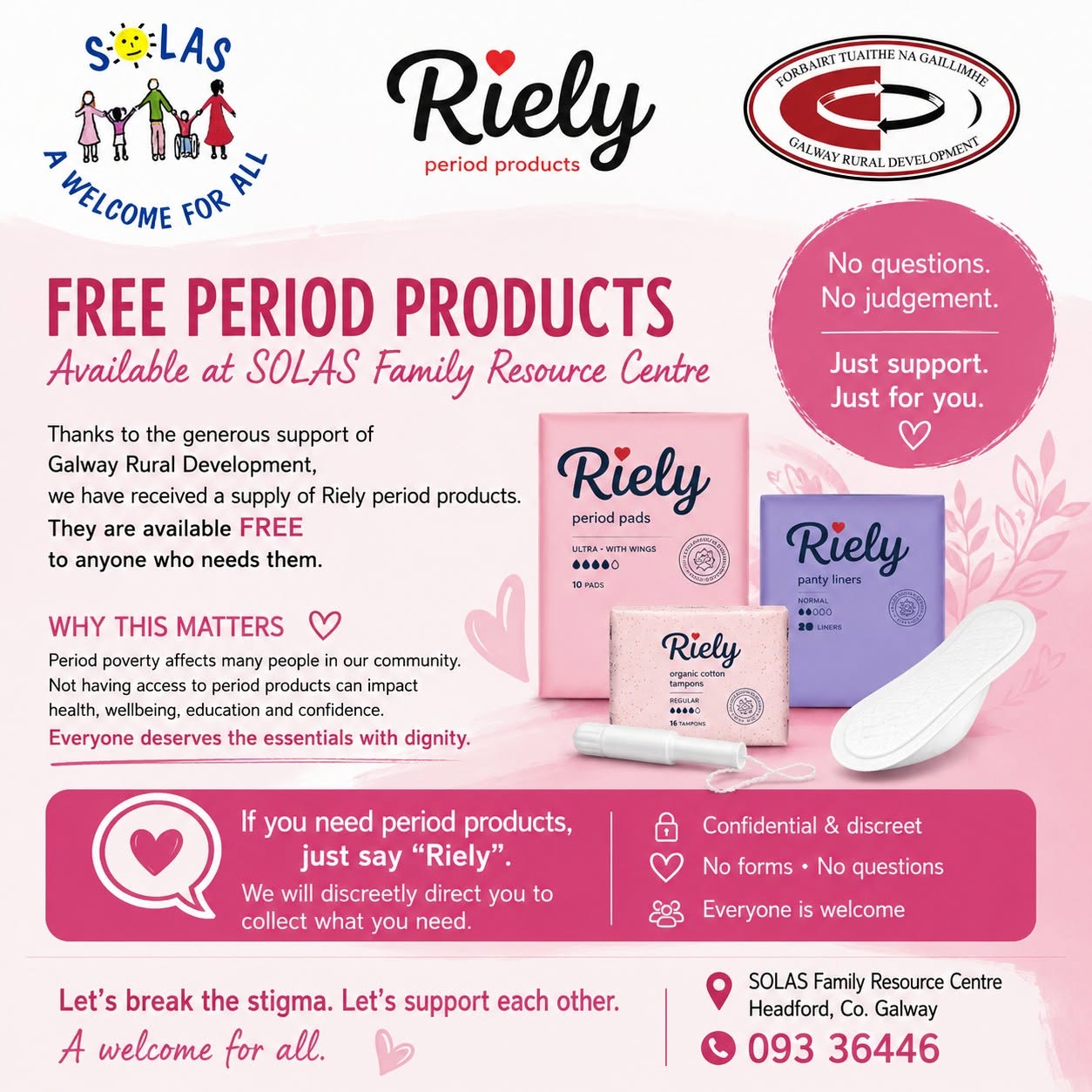 Just Say Riely: Period Products Available at Solas